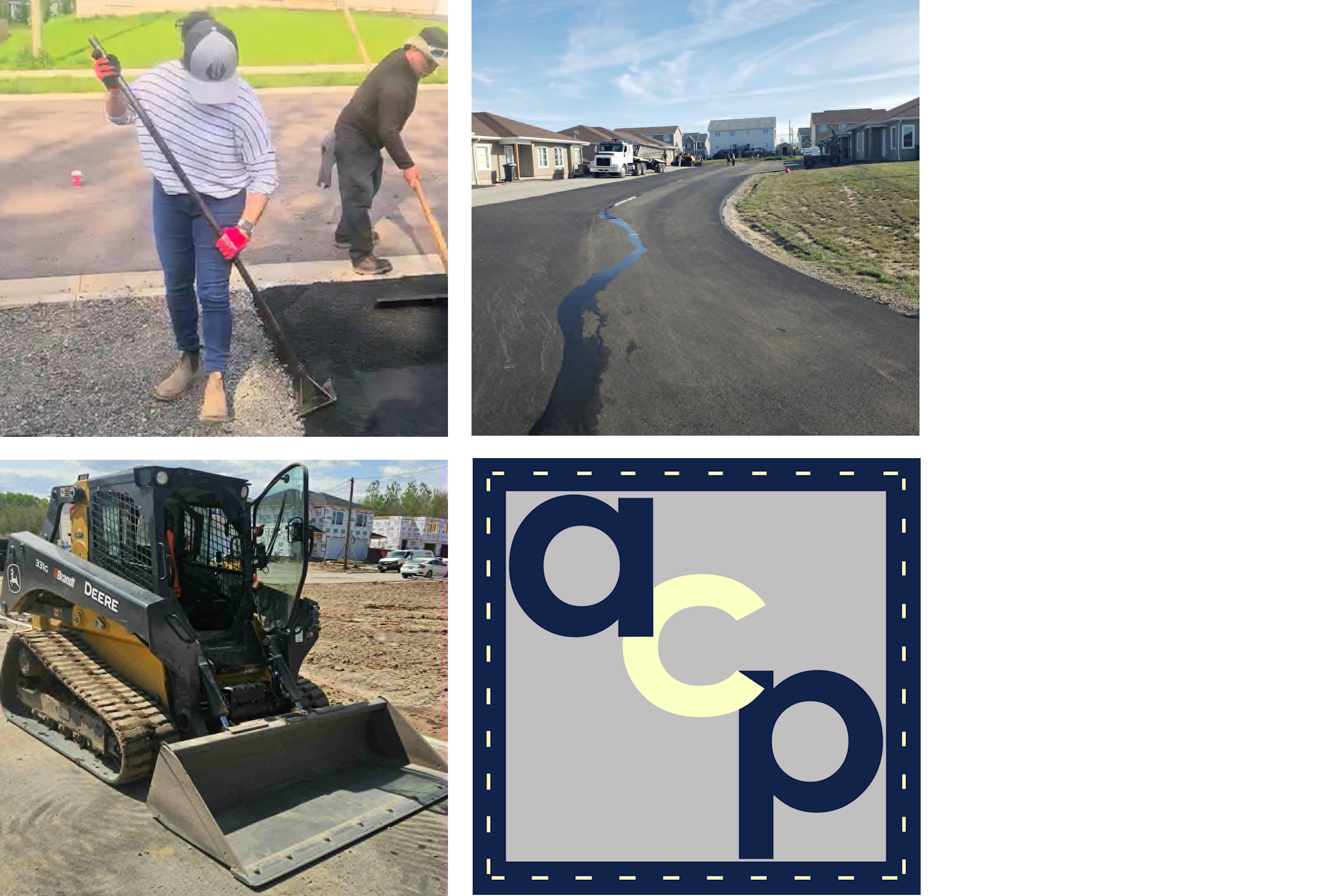 Hard at work putting down asphalt